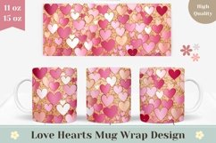 Love Coffee Mug Wrap Sublimation, Glitter Mug Design Product Image 1