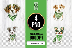 Cute Shamrock Bandana Dog Clipart PNG Product Image 1