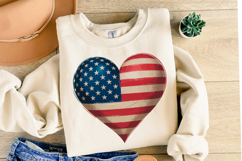 USA Flag Heart Svg Design | Svg Cut Files | Shirt Svg Product Image 2