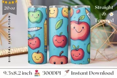 School Tumbler Wrap Design, Sweet Apples Tumbler Template Product Image 1