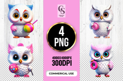 Cute Baby Owl Clipart Sublimation PNG Product Image 1