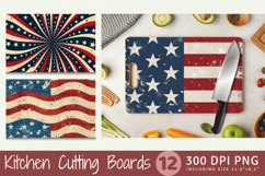 4th of July Patriotic Cutting Boards sublimation Design Product Image 1