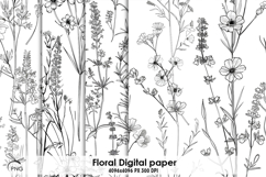 Floral digital paper, background clipart Product Image 1