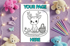 Cute girly coloring book page mockup Product Image 2