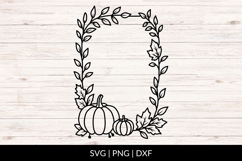 Hand Drawn Pumpkin Fall Frame SVG Product Image 1