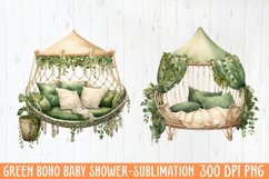 Green Boho Baby Shower Sublimation Product Image 1