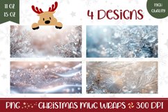 Snow Mug Design, Winter Mug Sublimation Design Product Image 1