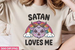 Satan Loves Me PNG, Cute Baphomet Sublimation P Product Image 1