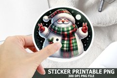 Christmas Snowman Sticker| Christmas Sticker PNG Design Product Image 1
