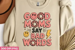Good moms say bad words PNG, Retro Mama Sublimation PNG Product Image 2