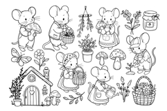 Cottagecore Mouse Clipart PNG SVG Product Image 3