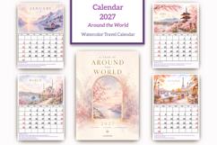 2027 Calendar - Around the World |Watercolor Travel Calendar Product Image 2