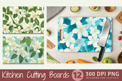 Cute Jasmine Flowers Cutting Boards sublimation Design Product Image 1
