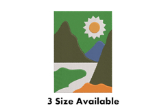 Modern Mountain Landscape Embroidery Design Product Image 1