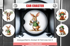 Annoyed Retro St Patricks Car Coaster Product Image 1