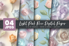 Light Pink Rose Digital Paper Product Image 1
