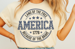 Land of the free america 1776 because of the brave SVG Product Image 1