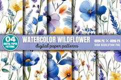 Watercolor Wildflower Digital Background Paper PNG Product Image 1