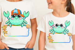Brushstroke Custom Name Crab PNG, Funny Beach PNG, Summer Product Image 2