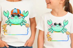 Brushstroke Custom Name Crab PNG, Funny Beach PNG, Summer Product Image 2
