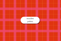 Pink and Red Plaid Seamless Pattern with Modern Check Grid Product Image 1