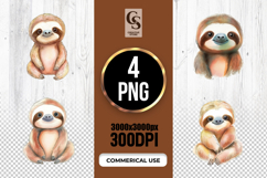 Cute Sloth Clipart Sublimation PNG Product Image 1
