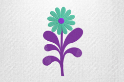 Teal and Purple Modern Floral Embroidery Design Product Image 1