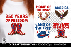 Patriotic Cowboy Boots Clipart Sublimation PNG Product Image 1