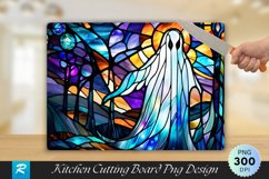 Halloween Stained Glass Ghost Cutting Board PNG Design Product Image 1