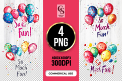 Colorful Balloon Watercolor Clipart Sublimation PNG Product Image 1