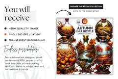 Autumn clipart Bottle Clipart, Fall scene,Thanksgiving png Product Image 2