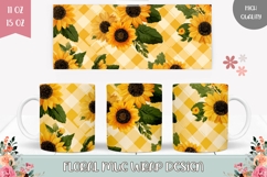 Sunflowers Mug Wrap, Flowers Mug, Yellow Mug Design Product Image 1