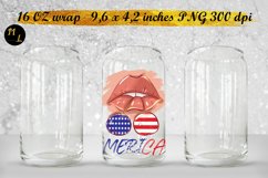 Patriotic Glass Can Wrap PNG,Glass Can png, 16 Oz png wrap Product Image 1