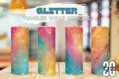 Rainbow Tumbler Sublimation, Gold Glitter Tumbler Designs Product Image 1
