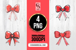 Hand Drawn Heart Bow Clipart Sublimation PNG Product Image 1