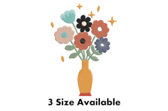 Colorful Flower Vase Embroidery Design Product Image 1