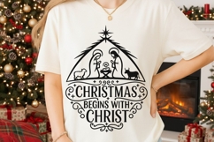 Christmas Begins With Christ Svg, Christian Christmas Svg. Product Image 2