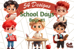 Boy Teacher Clipart, Classroom PNG, Cute School Teacher Art Product Image 1