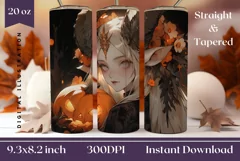 Halloween Girl Tumbler Wrap Design, Halloween Sublimation Product Image 1