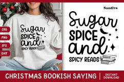 Christmas Bookish Quote SVG | Sugar Spice and Spicy Reads Product Image 1