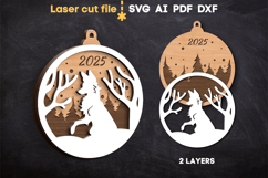 Christmas Ornament SVG laser cut file for Glowforge Product Image 2