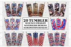 Patriotic Tumbler 20oz Skinny Straight Sublimation files Product Image 1