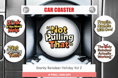 Snarky Reindeer Holiday Car Coaster Product Image 1