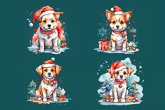 Christmas Cute Dog cliparts. PNG sublimation Product Image 2