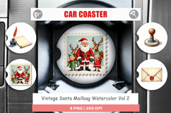 Vintage Santa&#039;s Mailbag Car Coaster Product Image 1