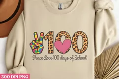 100 Peace Love 100 days PNG, 100 Days Of School Sublimat Product Image 2