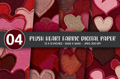 Plush Heart Fabric Digital Paper Product Image 1
