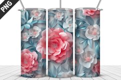 3D Flowers Tumbler Wrap | Sublimation Design | Tumble PNG Product Image 2