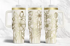 40oz Tumbler laser svg Wildflowers wrap | Engraved wrap Product Image 1