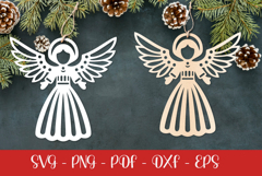 Christmas Angel laser SVG PNG| Christmas ornament Product Image 1